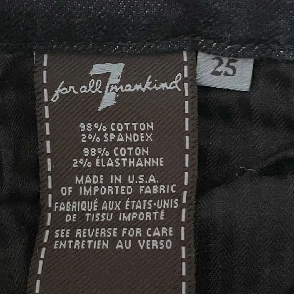 7 All Mankind Goth Victorian Print Black Skinny Jean 25 Low Rise Brocade Stretch